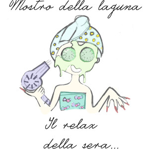 Beauty routine serale, disegno Francesca Fortino